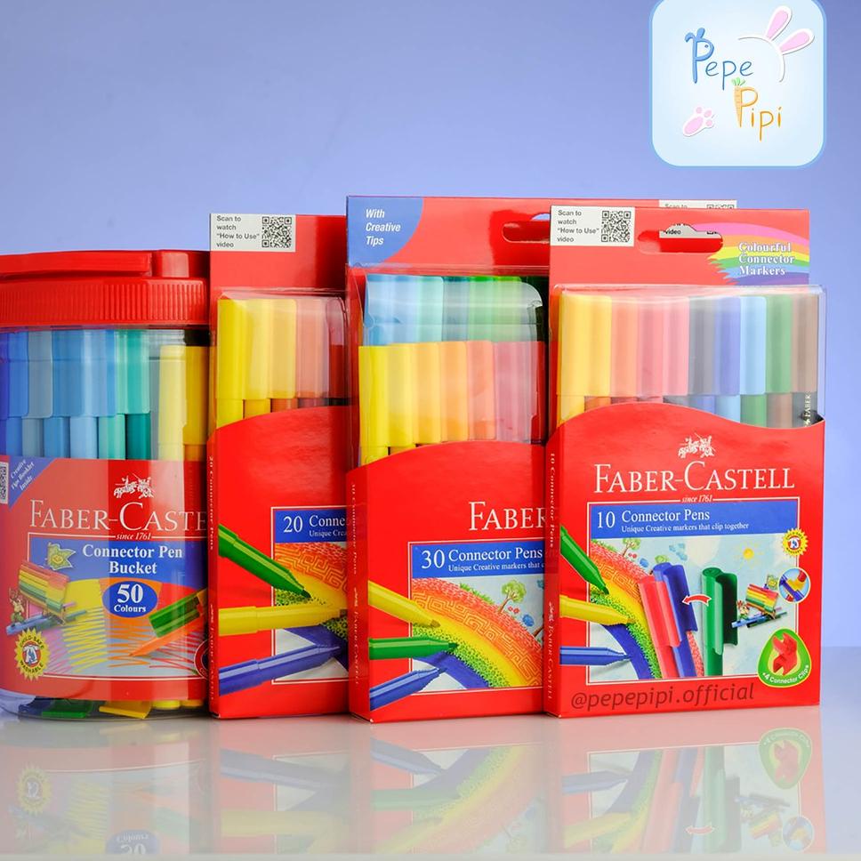 

[US195] Spidol Connector Pen Faber Castell 10, 20, 30 dan 50 Pcs Sepidol Warna Colour Color Barang Super
