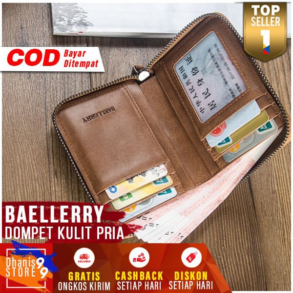 Baellerry D4526 Dompet Kulit Pria Lipat Leather Wallet  Import Cowok Branded Terbaru Keren Murah