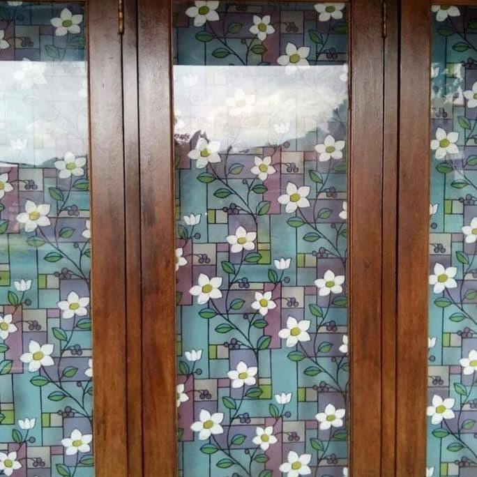 STIKER KACA/SANSBLAST MOTIF BUNGA CANTIK BERKUALITAS