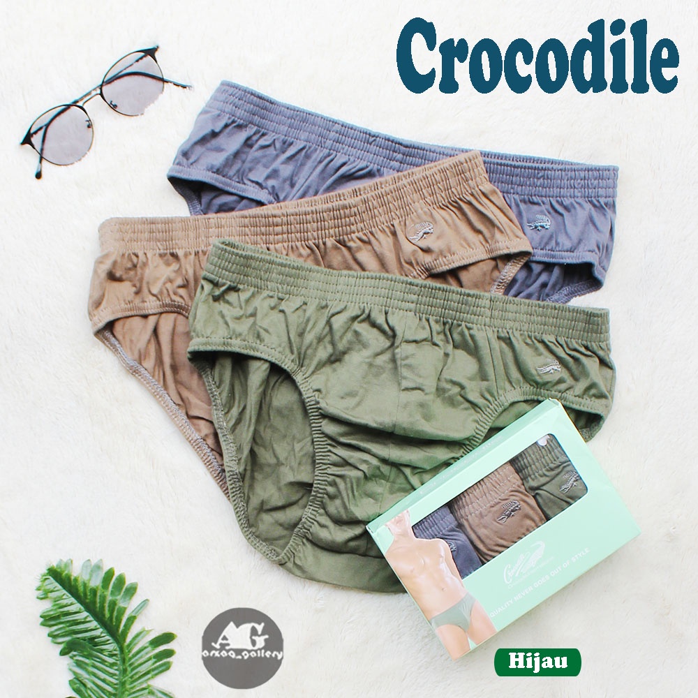 [COD] Ready  [ isi 3 pcs ] CD CROCODILE  HIJAU / Celana Dalam Pria / Celana Dalam Crocodile / Cd Pri