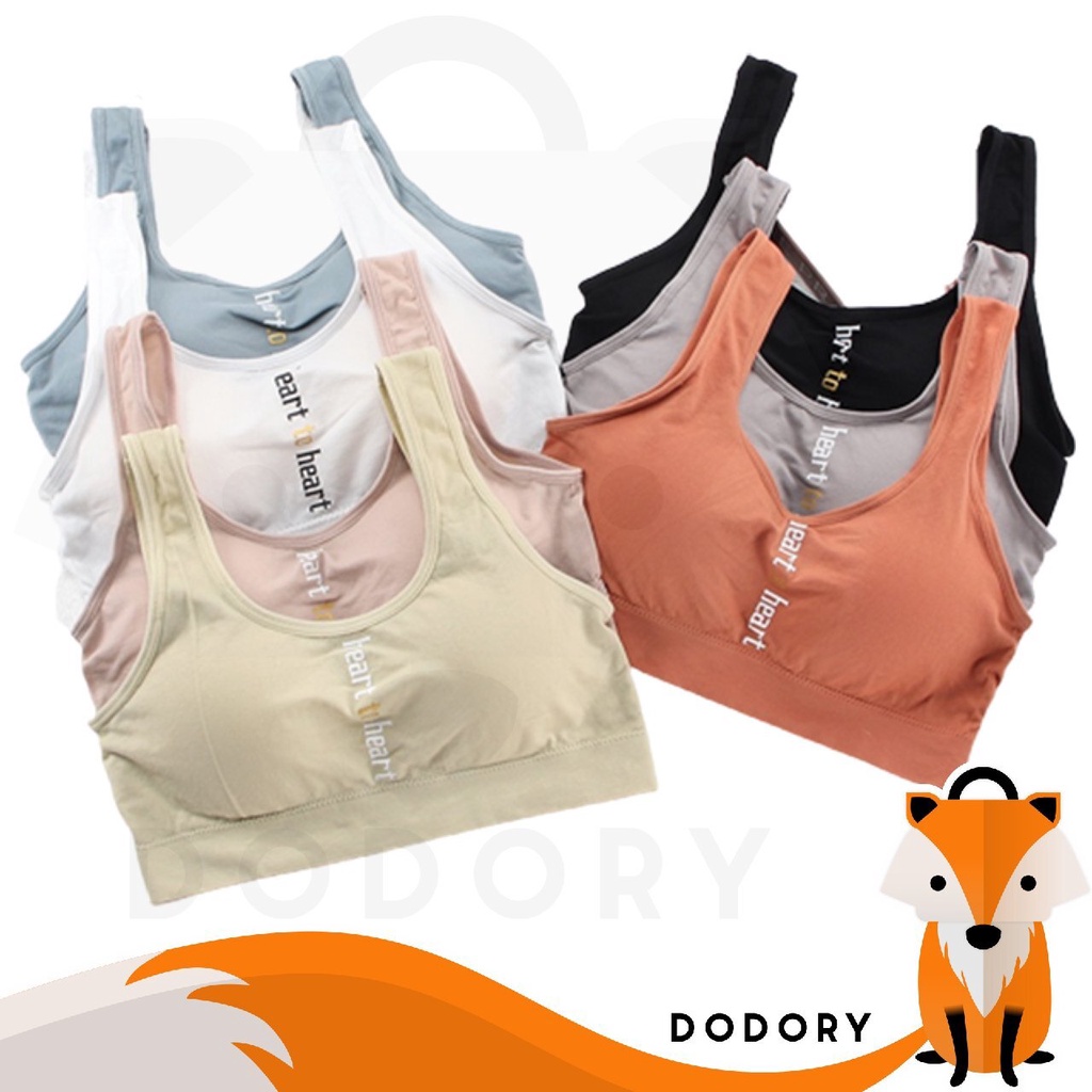 DODORY BRA530 Bra Tanpa Kawat Pakaian Dalam Wanita Polos Heart To Heart Bra Olahraga Sportbra Gym