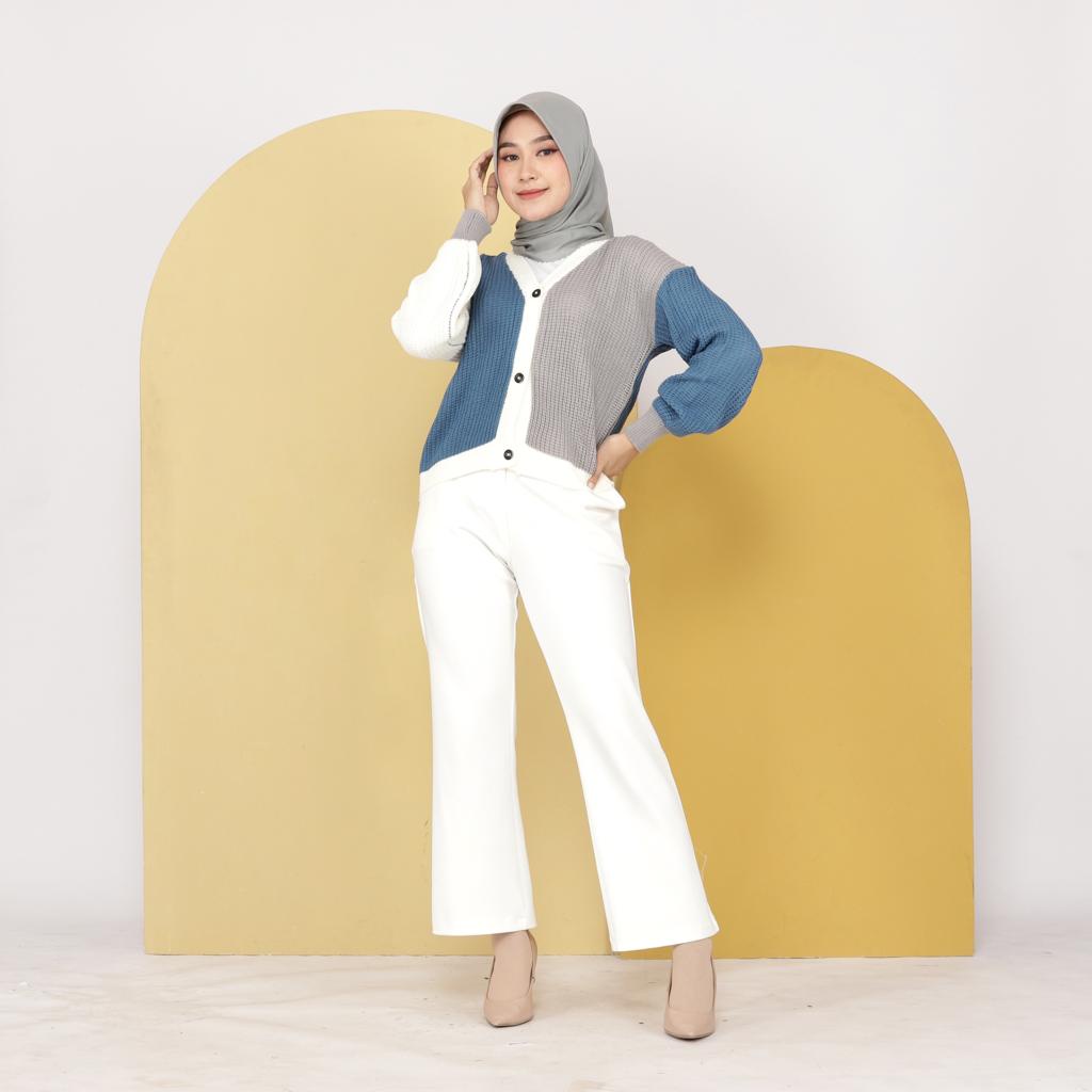 CARDIGAN 3TONE - cardigan wanita / cardigan rajut / cardigan combi / cardigan tone / pastel cardi