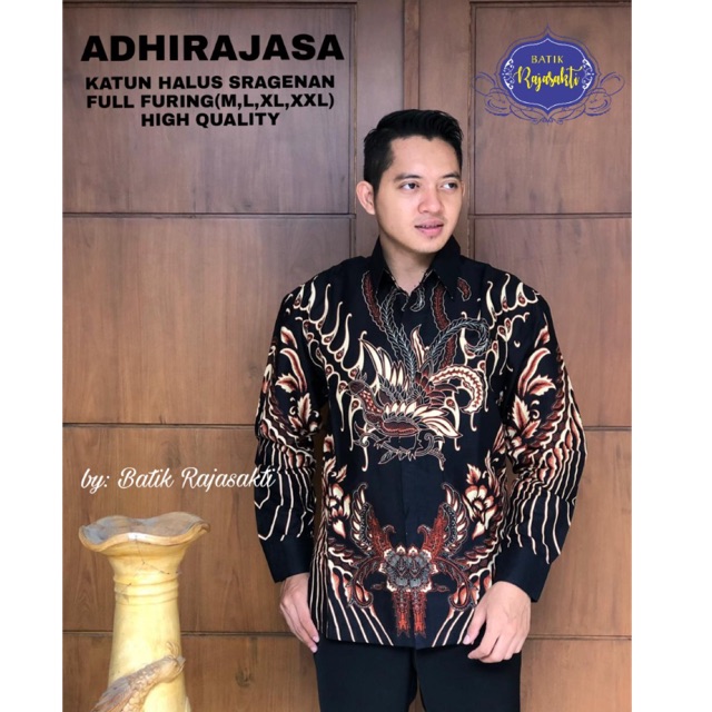 Batik Pria ADIRAJASA Full Furing Katun Cabut Halus Ori Solo