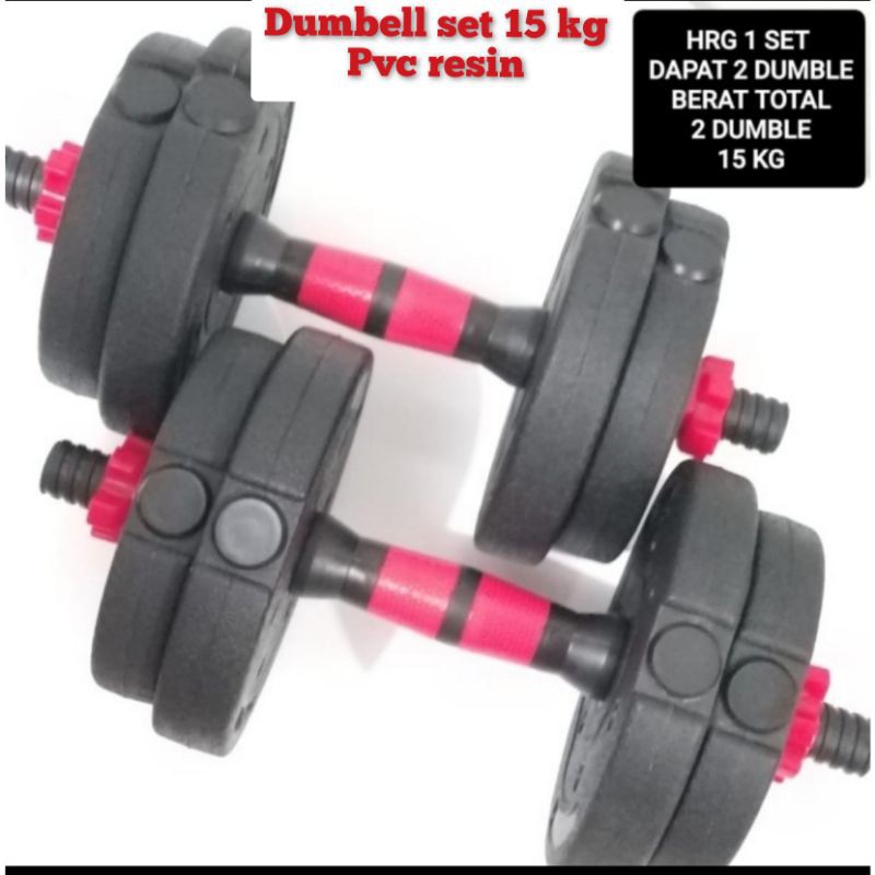 dumbell set barbel set pvc resin 15 kg