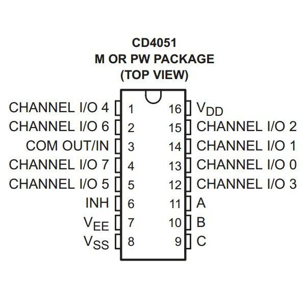 Cd4051be схема включения