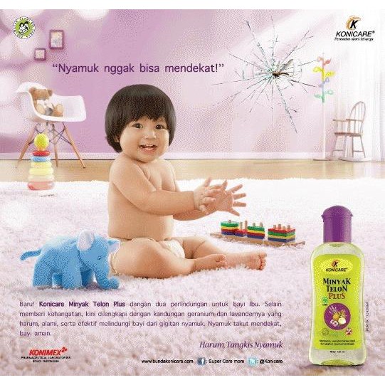 Konicare Minyak Telon PLUS Anti Nyamuk 125 / 60 ml Tutup UNGU - EXP 2024 - ASLI BPOM - KEMASAN TERBARU