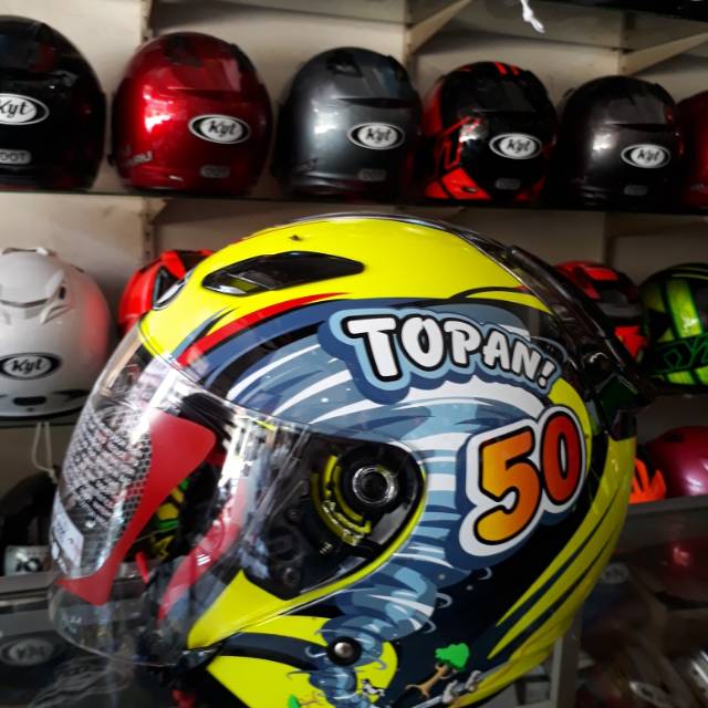 HELM KYT DJMARU HALF FACE MOTIF REPLIKA TOPAN/