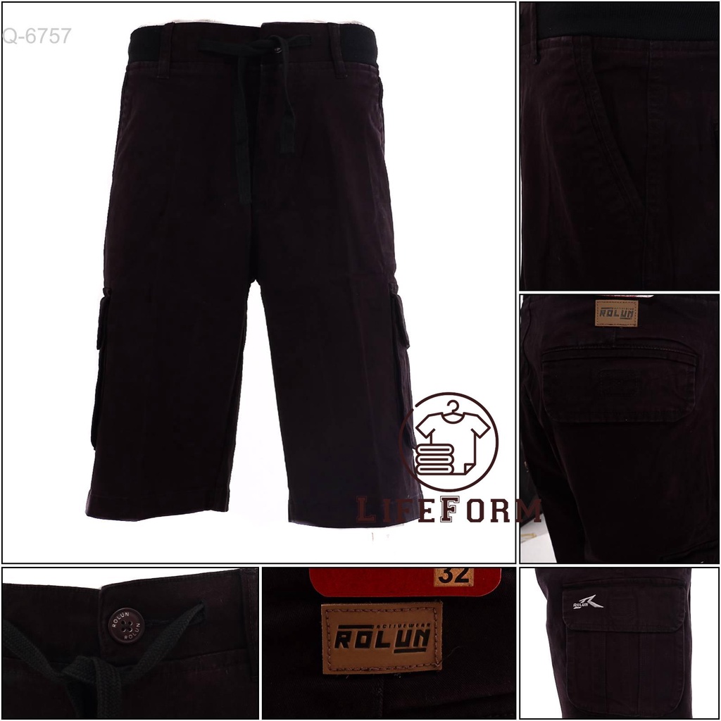 CELANA PENDEK PRIA RIB KOLOR CARGO ROLUN 33-36[Q6757]