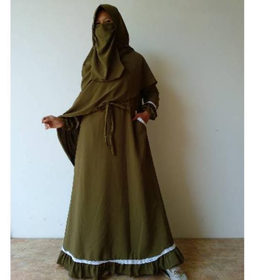 LANGSUNG ATC.. Gamis Set Khimar +cadar Arini Dress