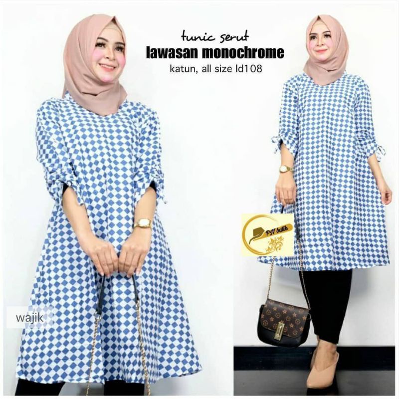 Atasan Batik Wanita Modern - Tunik Batik Modern Kekinian Jumbo ld 120 - Baju Batik Kondangan Kerja W