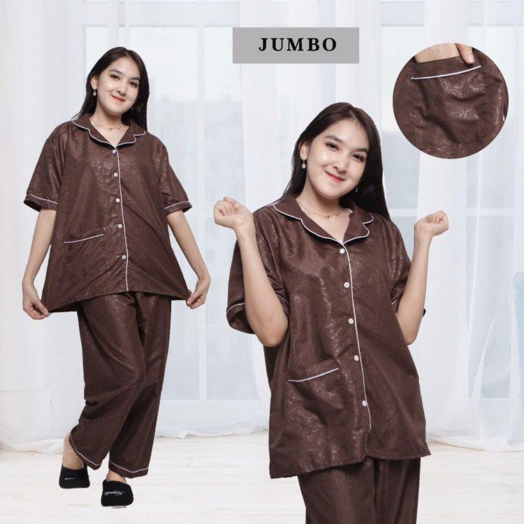 LFF Piyama CP Satin Emboss-Coklat Tua