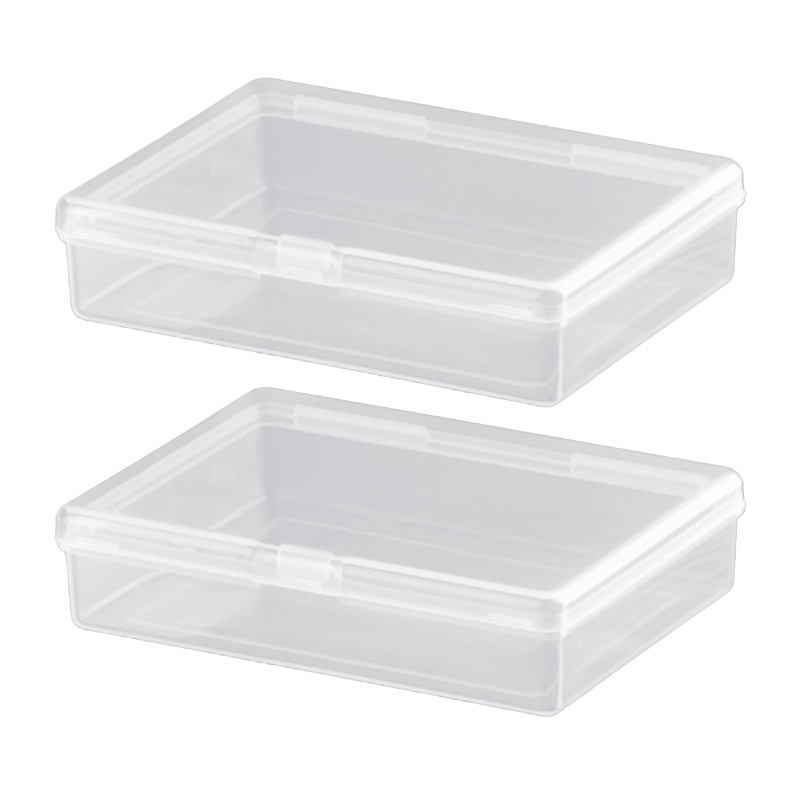 Gro 2x Kotak Plastik Transparan Kartu Bermain Untuk Case Organizer Kosong Kartu Gaming Deck for Case Snap Tutup Untuk Biasa