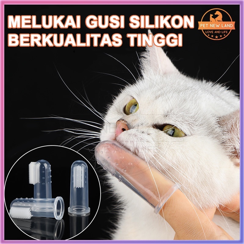 Sikat Gigi Jari Kucing Anjing Bayi Finger Toothbrush Infant Baby Sikat Grooming Hewan