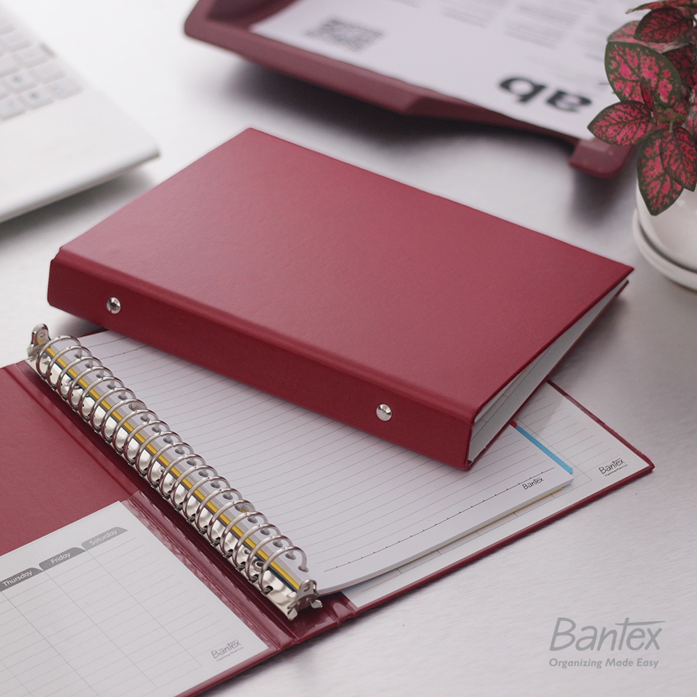 

Binder Note A5 20 Ring Besi Loose Leaf Multiring Binder Maroon 1324 14