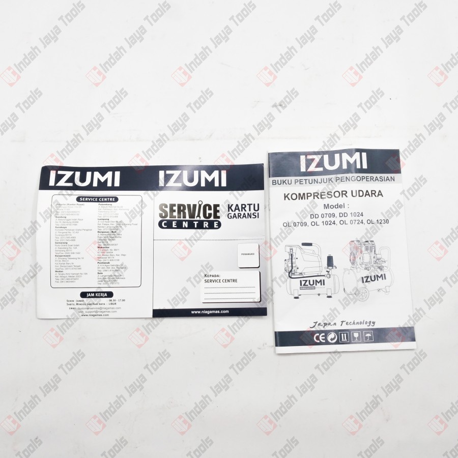 IZUMI 1HP OL1024 Kompresor Angin SILENT 1 HP 750 Watt 24 Liter Oilless