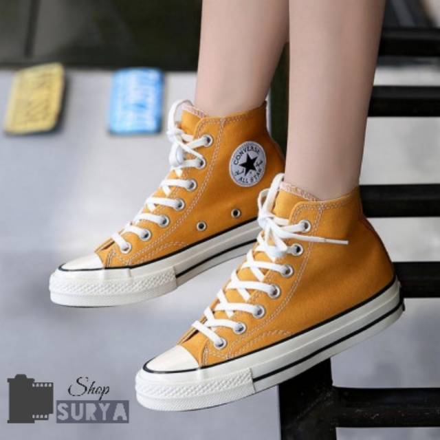 [BISA COD] Sepatu HIGH YELLOW / Sepatu Boot 70S QUALITY PREMIUM Glossy