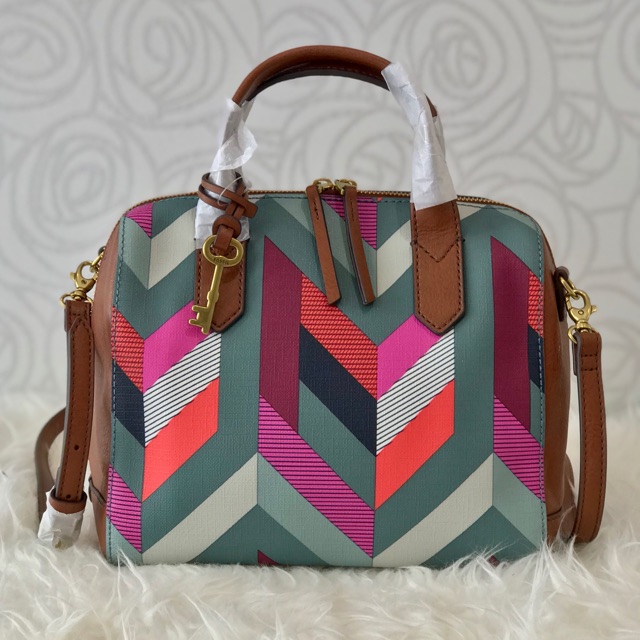 Fossil fiona satchel chevron
