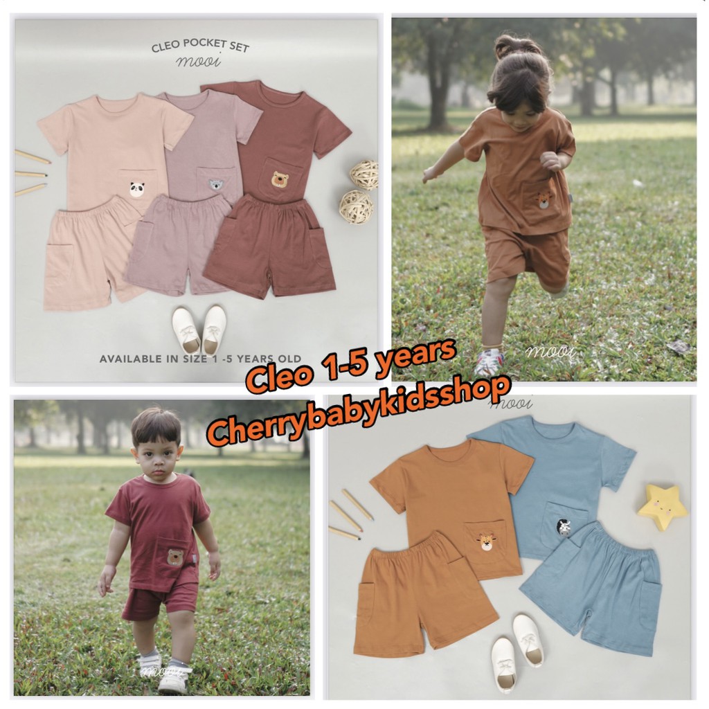 AMBYAR Last Stock MOOI CLEO POCKET SET SETELAN KANTONG ANAK MOOI 1-5 TAHUN CBKS SO