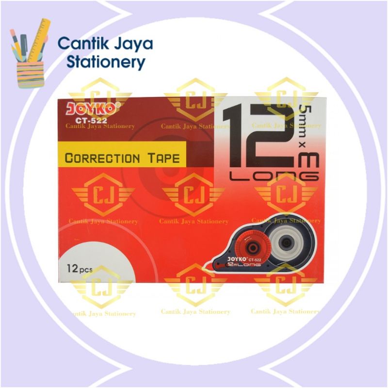 

[1 LSN / 12 PCS] Joyko CT-522 / Correction Tape Pita Koreksi