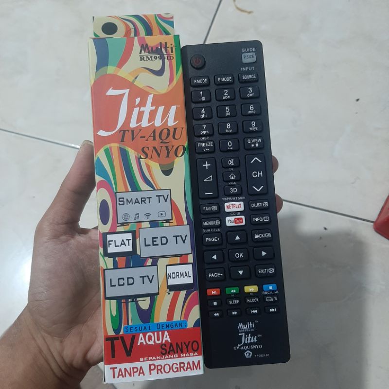 REMOTE REMOT SMART TV LED AQUA SANYO NETFLIX YOUTUBE