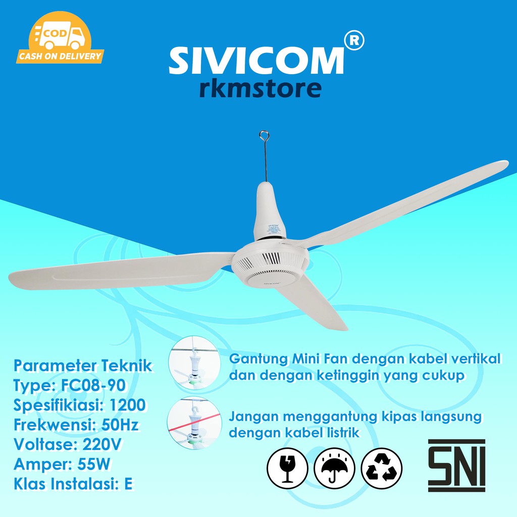Kipas Angin Jumbo Besar Mini Fan Sivicom 3baling 55WATT