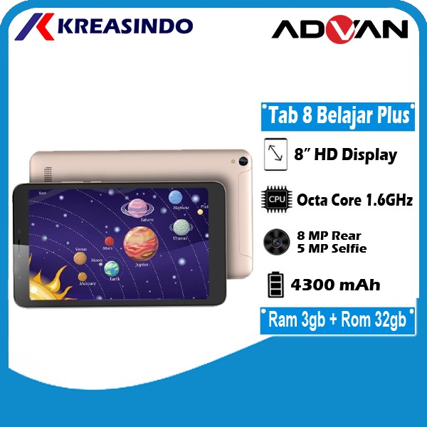 Advan Tab8 / Tab 8 Belajar Plus 3/32 Ram 3gb Internal 32 Garansi Resmi