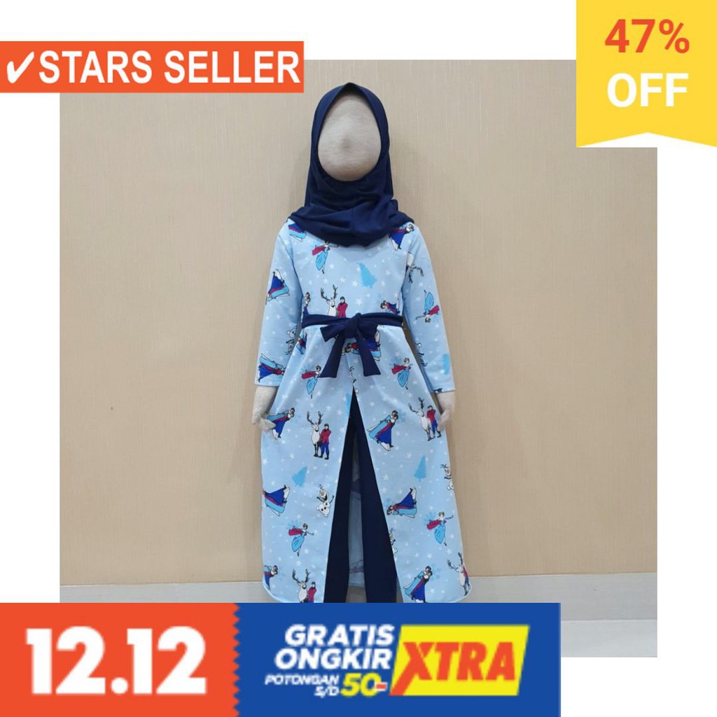 BUSANA MUSLIM PEREMPUAN FASHIONABLE CEWEK CANTIK / GROSIR 3set Set Long Cardi CATHERINE KIDS 10-14