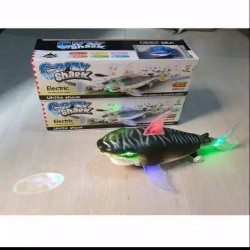 MAINAN IKAN HIU BESAR CRAZY SHARK PROJECTION LAMPU