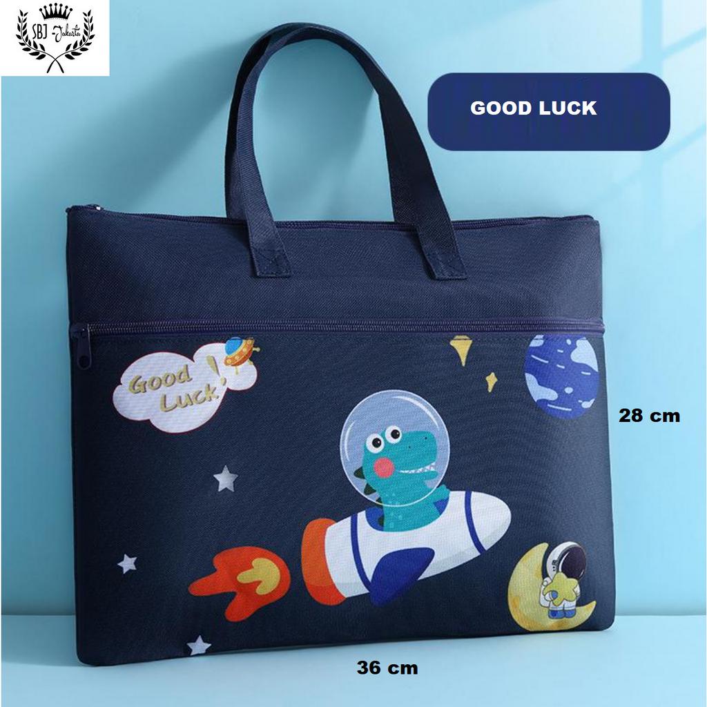 Tas Belajar Tas sekolah Tas Kursus anak Tote Bag MESSENGER BAG Ukuran F4 Laptop 14&quot; Tas Jinjing Multifungsi