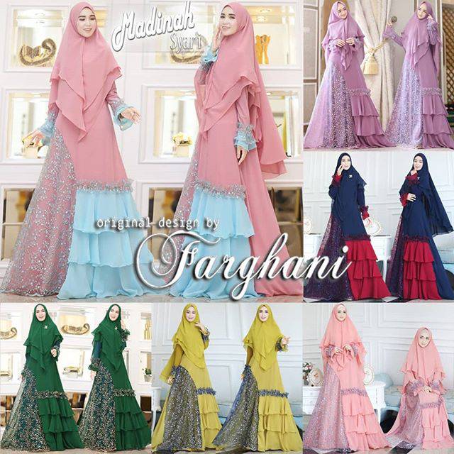 ORIGINAL Gamis Syari Pesta Madinah Syar'iby Farghani / Gamis Brokat busui mewah Realpic 100% ORI