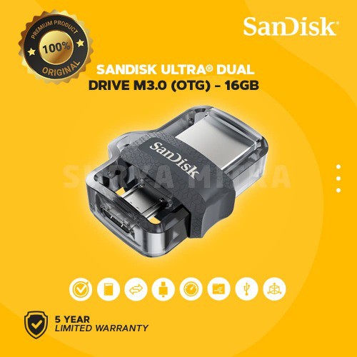 FLASHDISK OTG SANDISK 16GB DUAL DRIVE M3