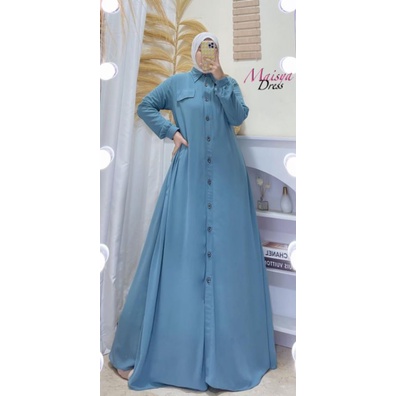 TERBARU GAMIS MAISYA DRESS/BAHAN CERUTY BABYDOLL/KANCING AKTIF