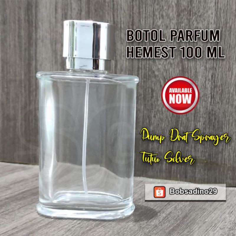 Botol Kotak Hermest drat 100ml/Botol Drat bening 100ml/Refill parfum