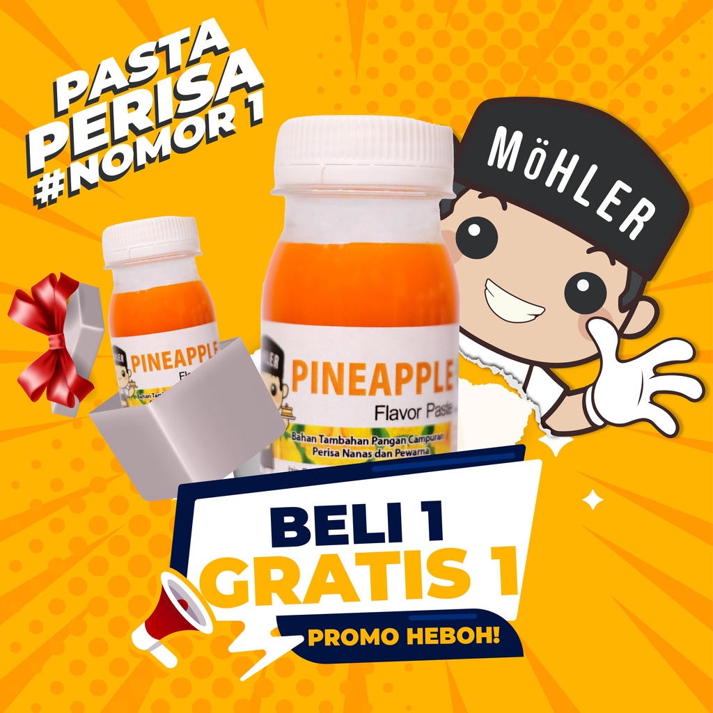 MOHLER Pasta perisa pewarna NANAS / PINEAPPLE (KLIK KOMBO HEMAT BELI 1 GRATIS 1)