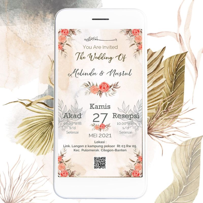 Undangan digital e invitation pernikahan/ engagement full Layar jpg
