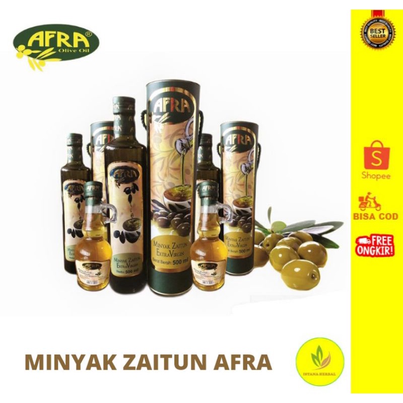 

MINYAK ZAITUN AFRA EXTRA VIRGIN OLIVE OIL 250ml/100% MINYAK ZAITUN/MINYAK SERBA GUNA/DIMINUM/DIOLES/BUAT MINYAK GORENG/BAIK UNTUK PERAWATAN WAJAH DAN KULIT/ORIGINAL/TERLARIS