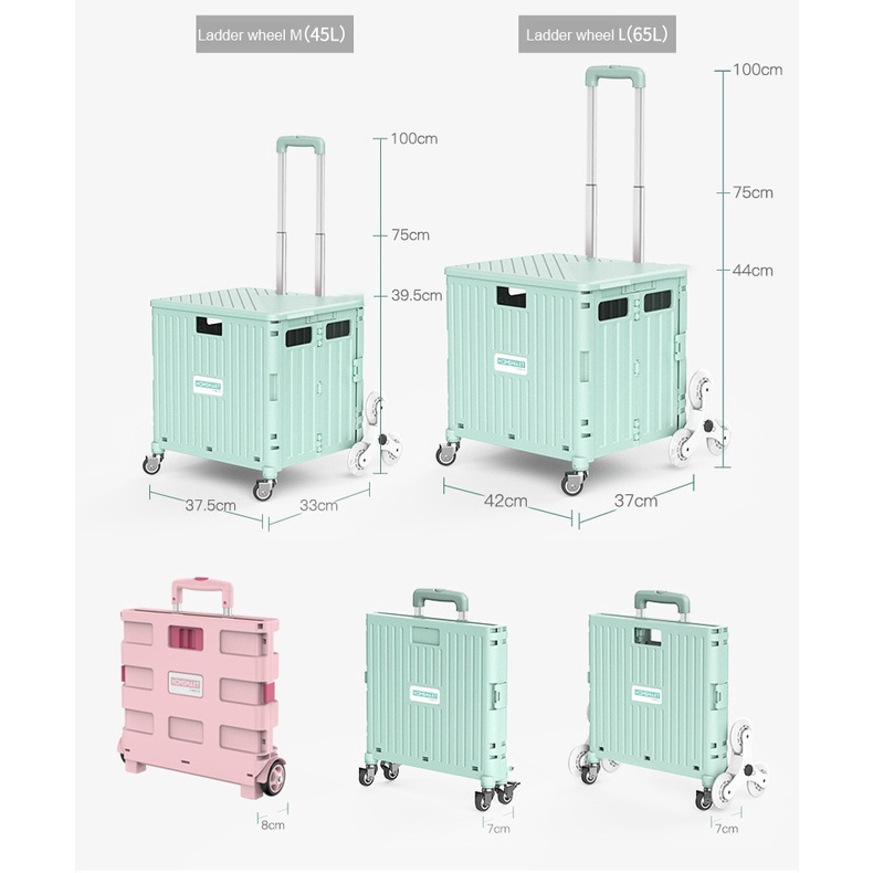 Troli Barang Pakaian Foldable Trolley Keranjang Belanja Lipat Dog Pet Stroller Cat Shopping Cart 8 Roda Kotak Box Pakaian Galon Gas Multifungsi Trailer Koper Lipat