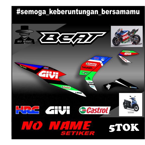 Striping BEAT NEW ESP ISS CBS DELUXE 2020-2021 (5TOK) Motif Moto Gp givi  - Sticker Lis Variasi New Beat Esp Beat Street 2020 - 2021