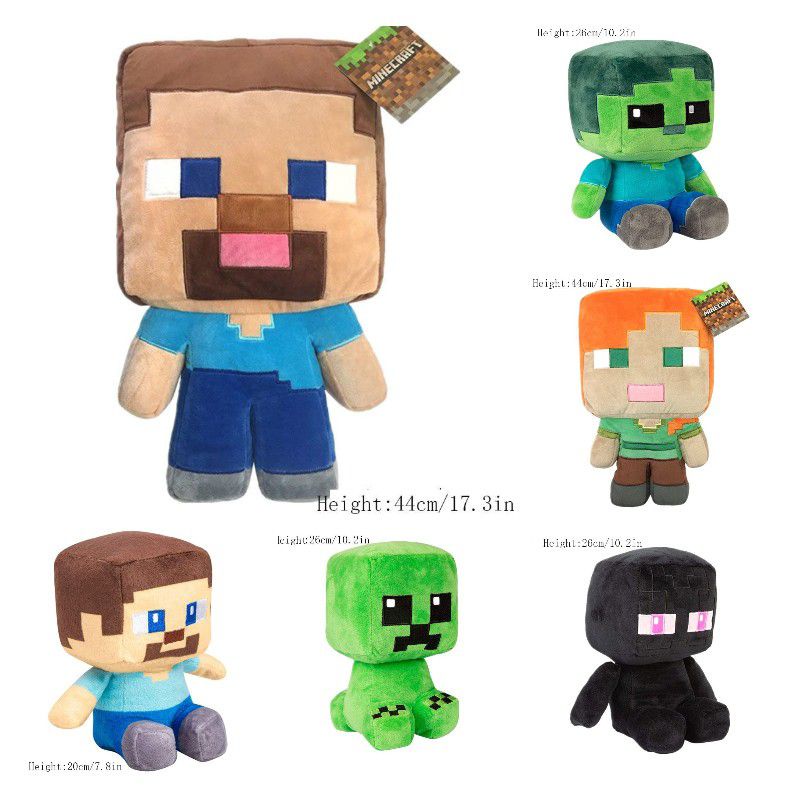 44cm Minecraft Plush Toys Minecraft Creeper Enderman Pig Bear Stuffed Toys Pixel Doll