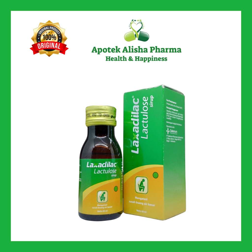 Laxadilac Sirup 60ml - Laxadilac Lactulosa Syrup Obat Melancarkan BAB/Sembelit/Konstipasi / Laksadilak Suspensi