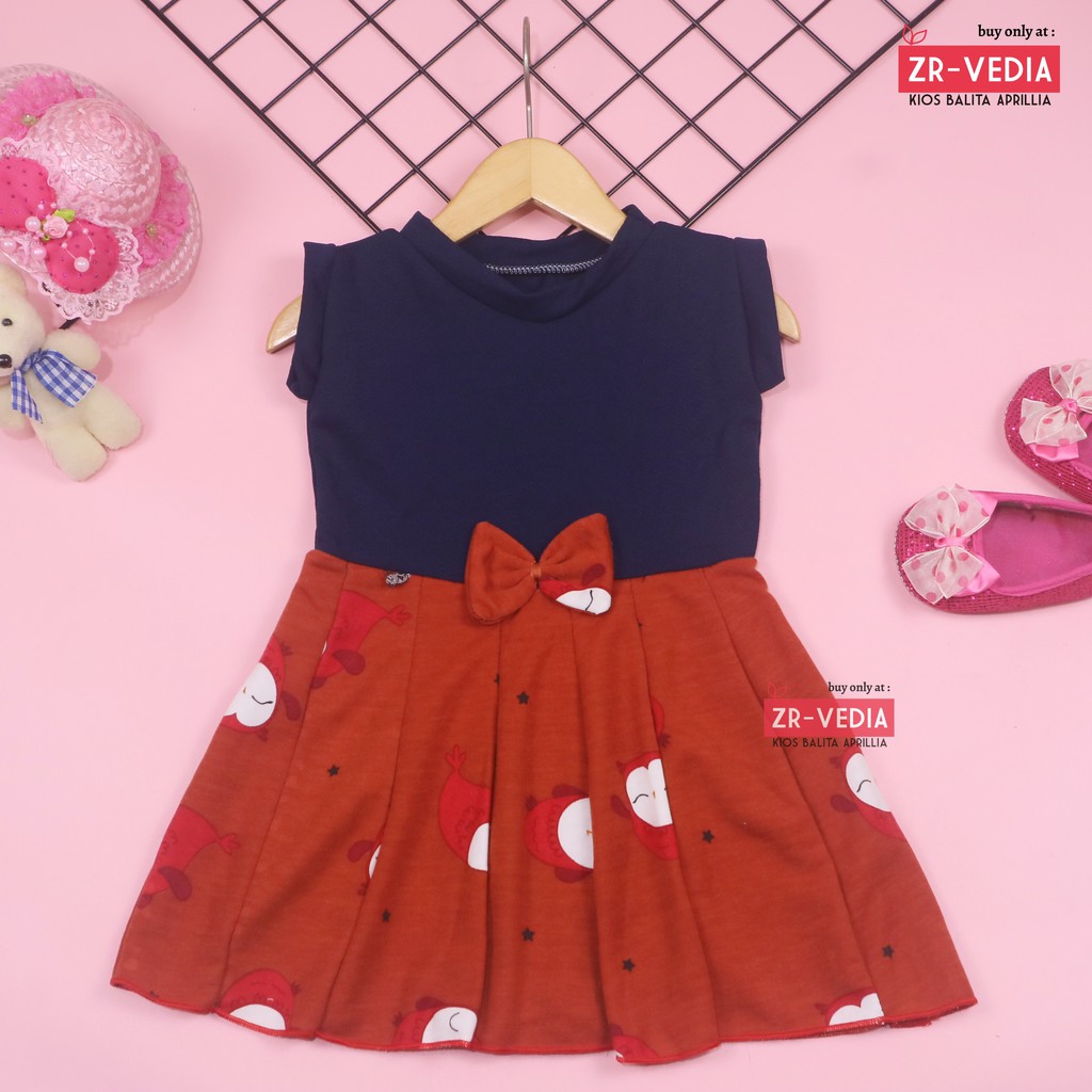 Dress Lala uk 3-12 bulan TYPE C / Dress Baby Perempuan Baju Casual Pesta Gaun Polos Dres Motif Cewek