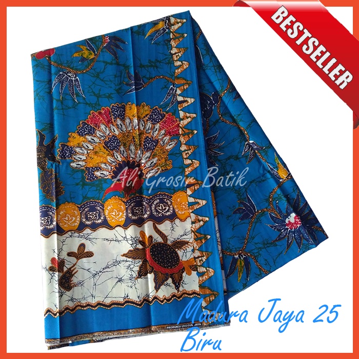 Kain Batik Pekalongan Primisima Halus Madura Jaya 25 Biru Unggul Jaya