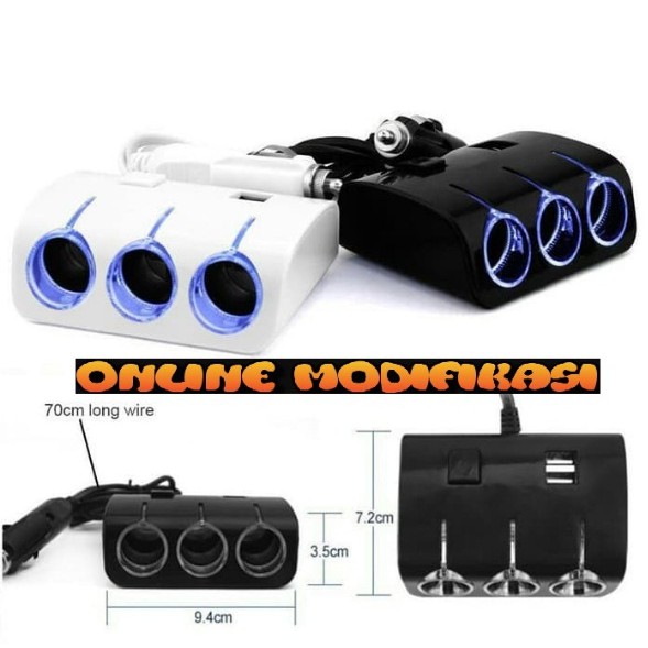 USB 3 LOBANG | USB CHARGER MOBIL 3 SOCKET