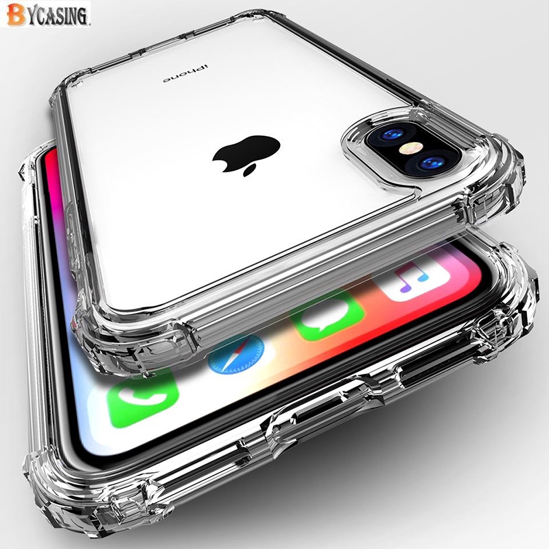 Casing Silikon Transparan untuk iPhone x / 8 / 7 / 6 / 6S / 6S Plus