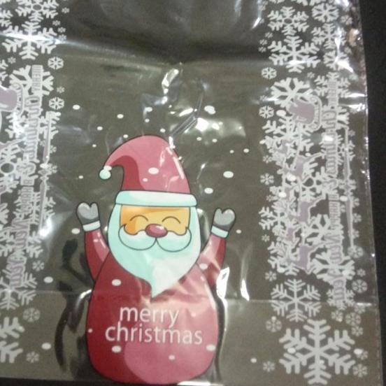 

kantung plastik roti souvenir natal xmas (18×30cm)isi10lbr mix motif - 26x34x10cm