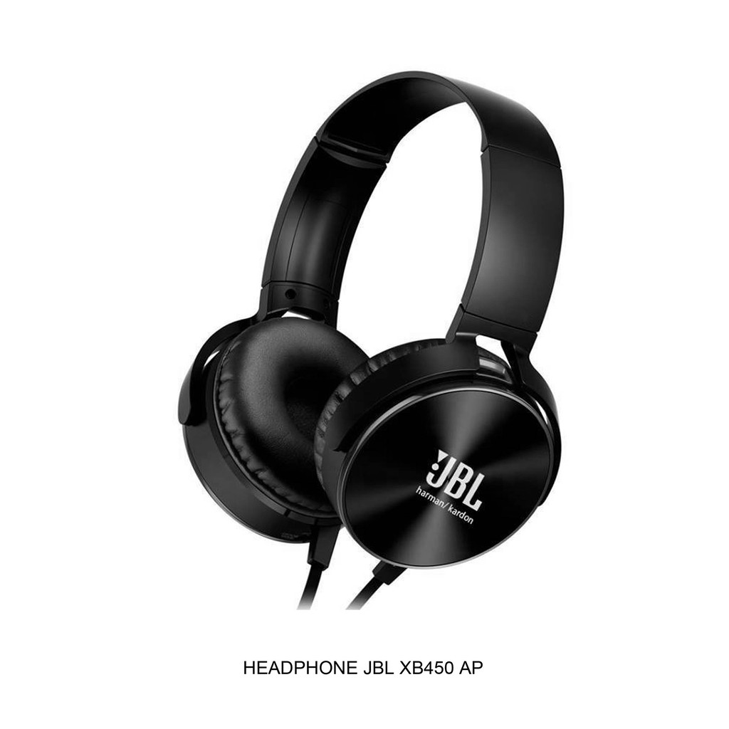 Headphone JBL earphone audio mega bass XB450 AP headset besar + mic kabel support ios android - realoneacc