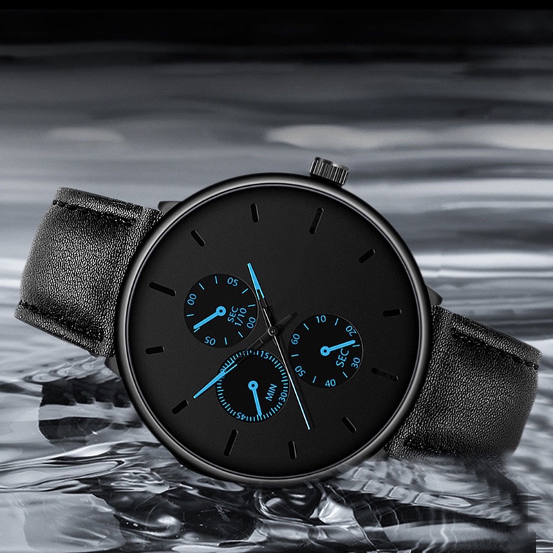 SANGCAKRA COD-Jam Tangan Pria Analog Quartz Model Terbaru 2023 Kekinian Keren Bisa Menyala Di Tempat Gelap - Jam Tangan Pria Tali Kulit - J17