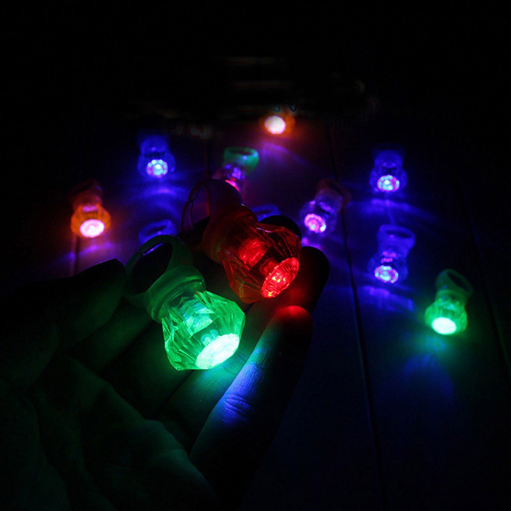 REBUY 10Pcs Party Favors Mix Colors Birthday Flashing Finger Ring LED Light Glow Rings Kids Toys Soft Lights Lovely Wedding/Multicolor