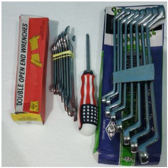 PAKET 3 KUNCI MURAH Paket Kunci Ring Pas Set Kunci Ring Set 6-22 Mm Dan Kunci Pas Set 6-22 mm Bonus Obeng AMERICA Bolak Balik murah