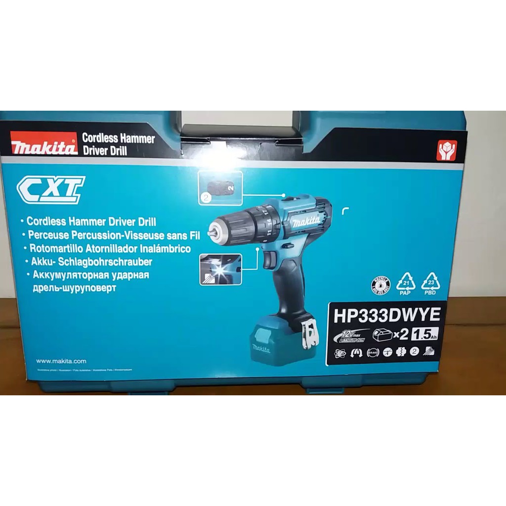 Makita HP333 DWYE - Mesin Bor Baterai Impact Cordless HP 333 12 V